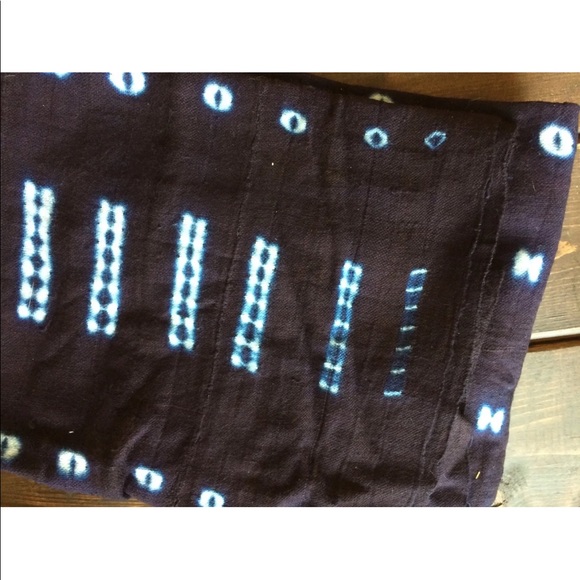 Fabric Textile Curtain Panel Navy Wax Resist 42 By 64 Inches Home Sewing Decor - Picture 3 of 5